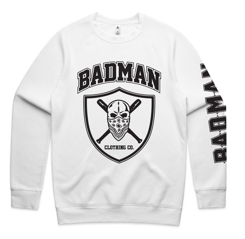 BADMAN -  FTP WHITE CREW JUMPER